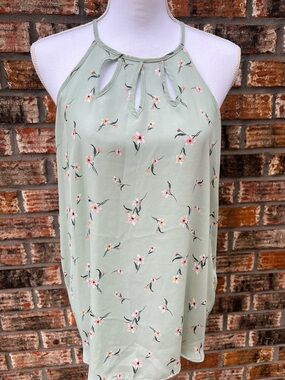 Papermoon Green Floral Halter Tank with Keyhole Large from Stitch Fix